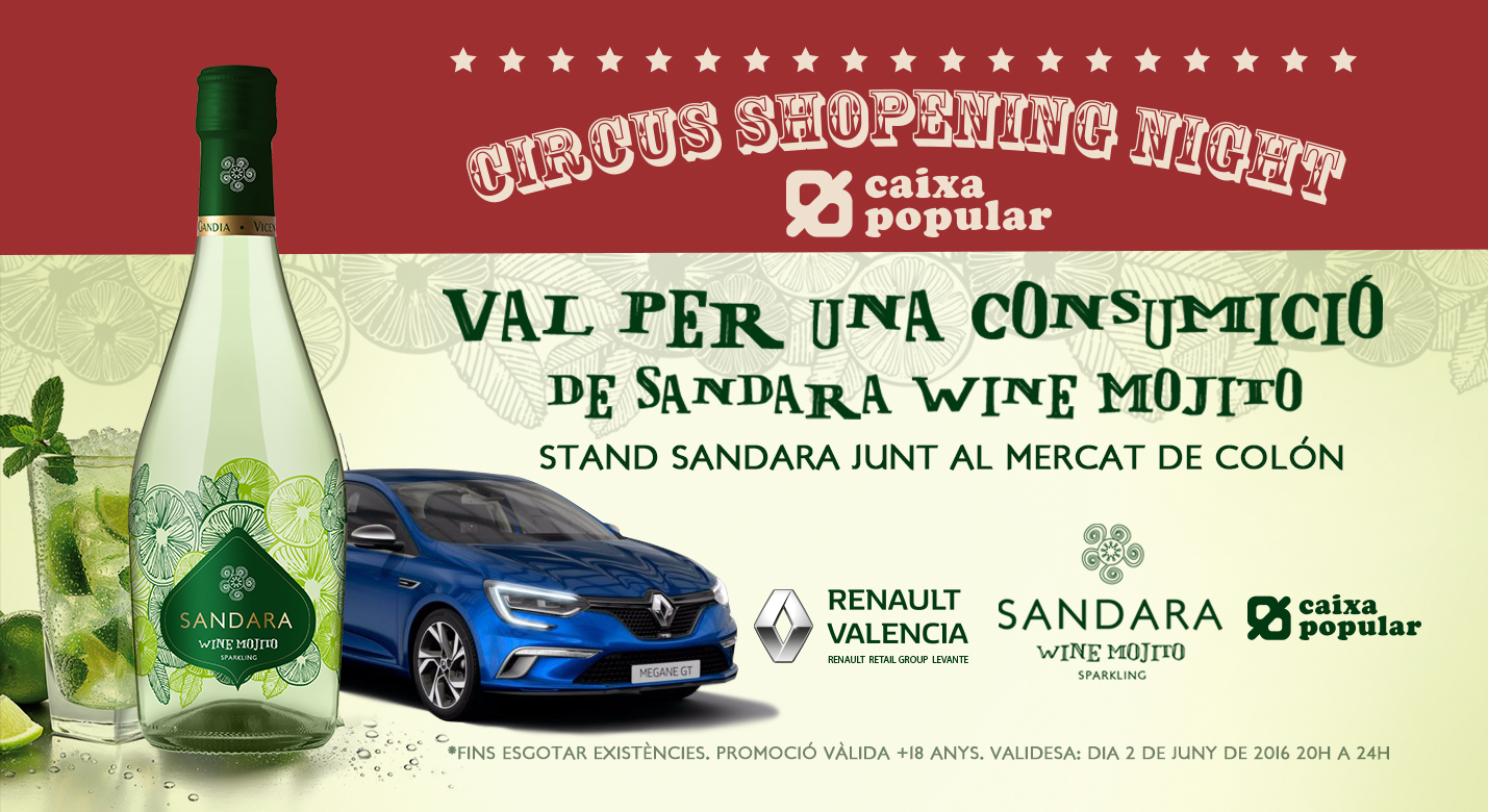 Bodegas Vicente Gandía vuelve a patrocinar la Shopening Night Caixa Popular con su nuevo Sandara Wine Mojito