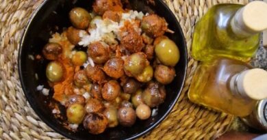 Como preparar Aceitunas u olivas Negras Aliñadas, la receta
